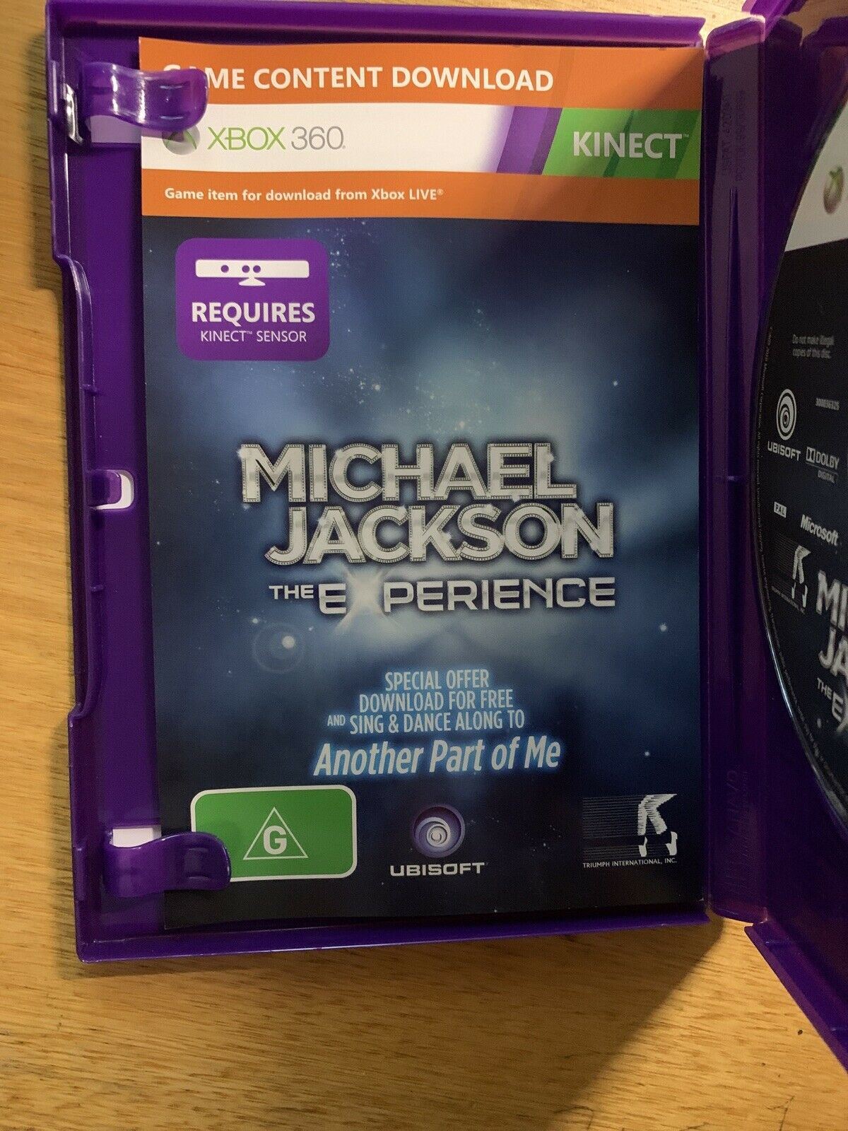Kinect Camera + Michael Jackson The Experience for XBOX 360 with Manual
