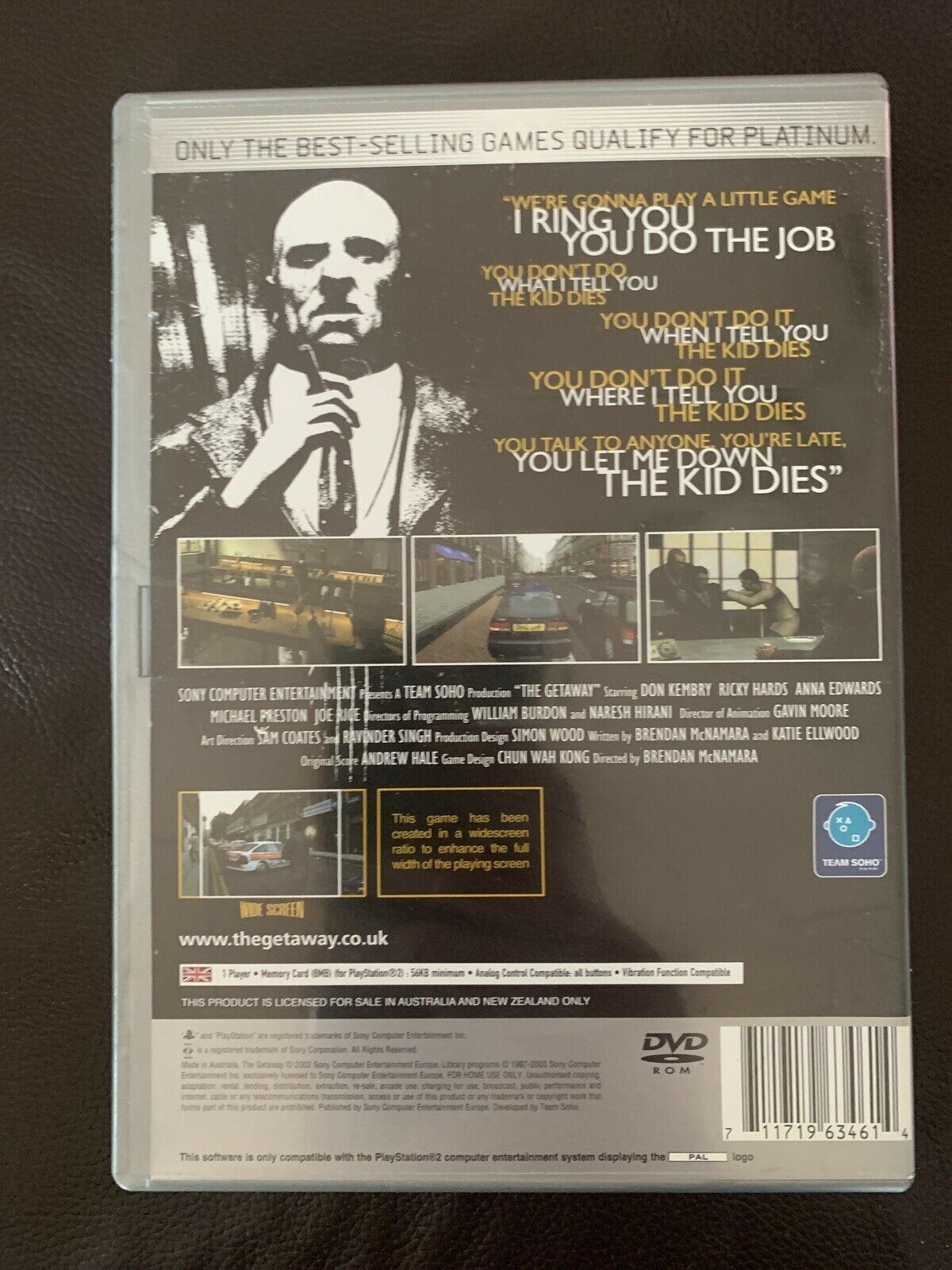 The Getaway - PS2 PLAYSTATION 2 PAL Game with Manual
