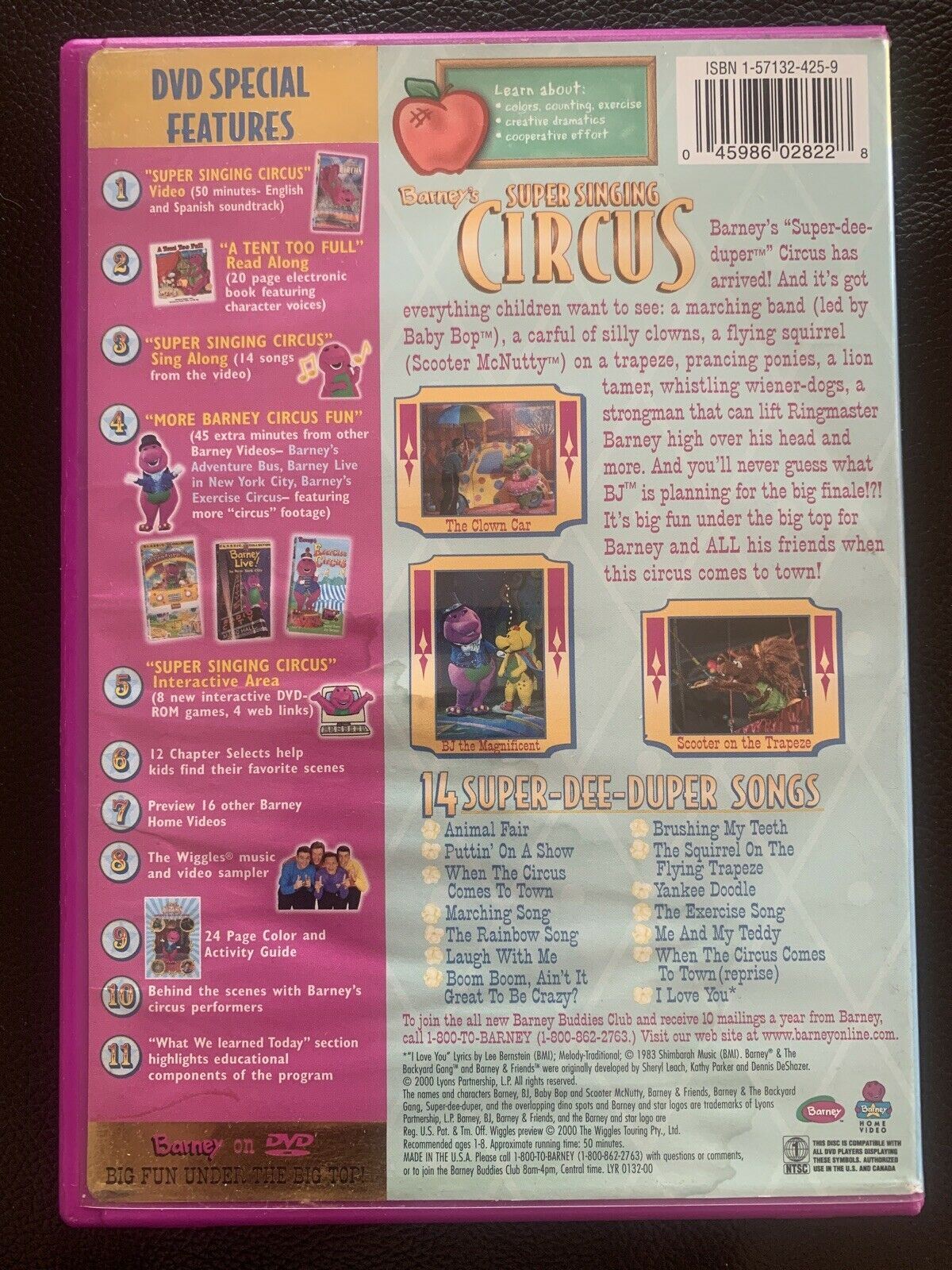 Barney's Support Singing Circus (DVD, 2000) Region 1