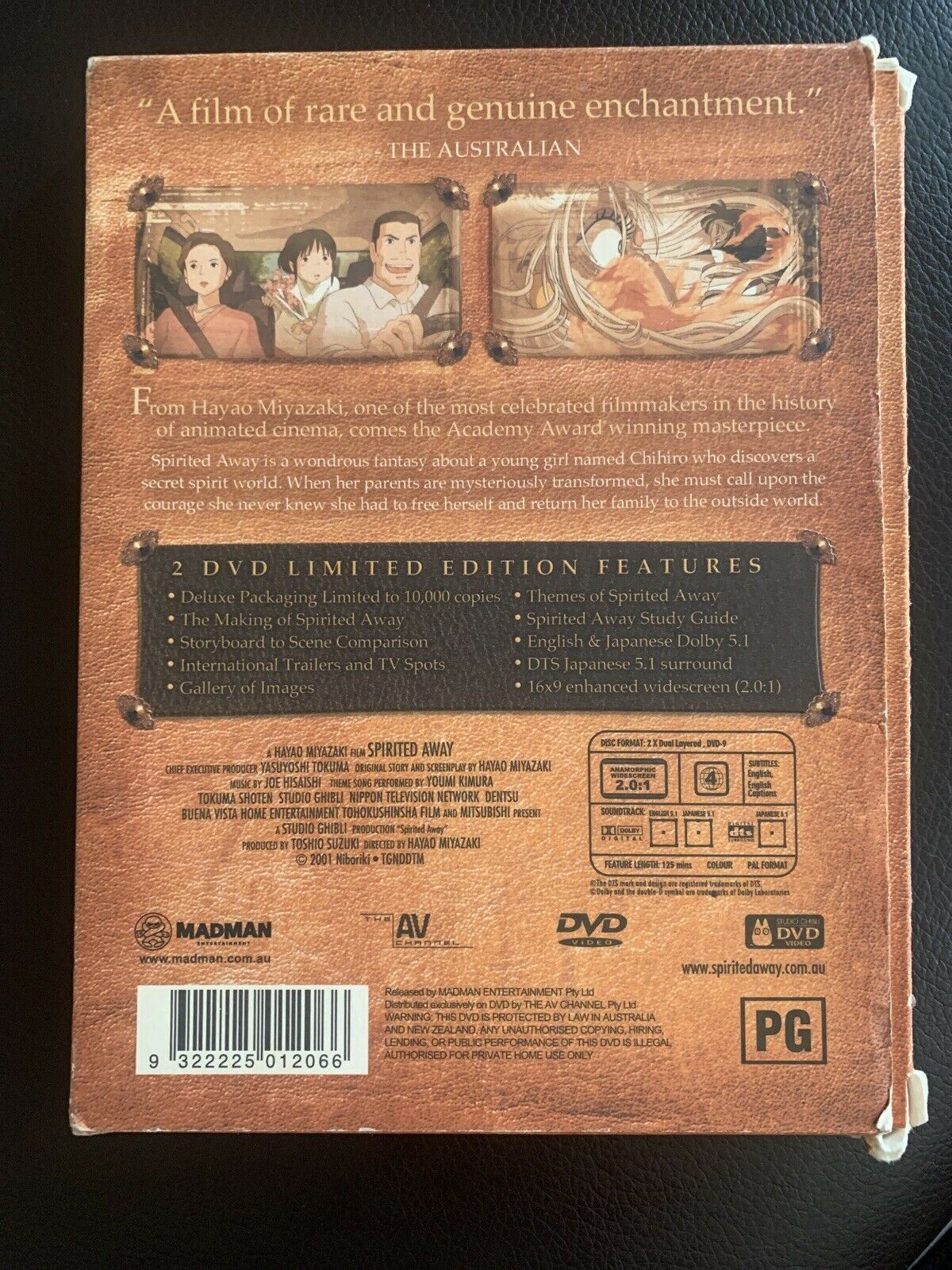 Spirited Away - Limited Edition (DVD, 2001, 2-Disc Set) Hayao Miyazaki Region 4