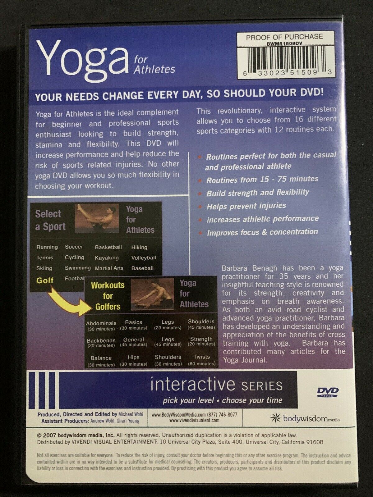 Yoga For Athletes DVD - Performance, Injury Prevention & Fast Recovery Region 4