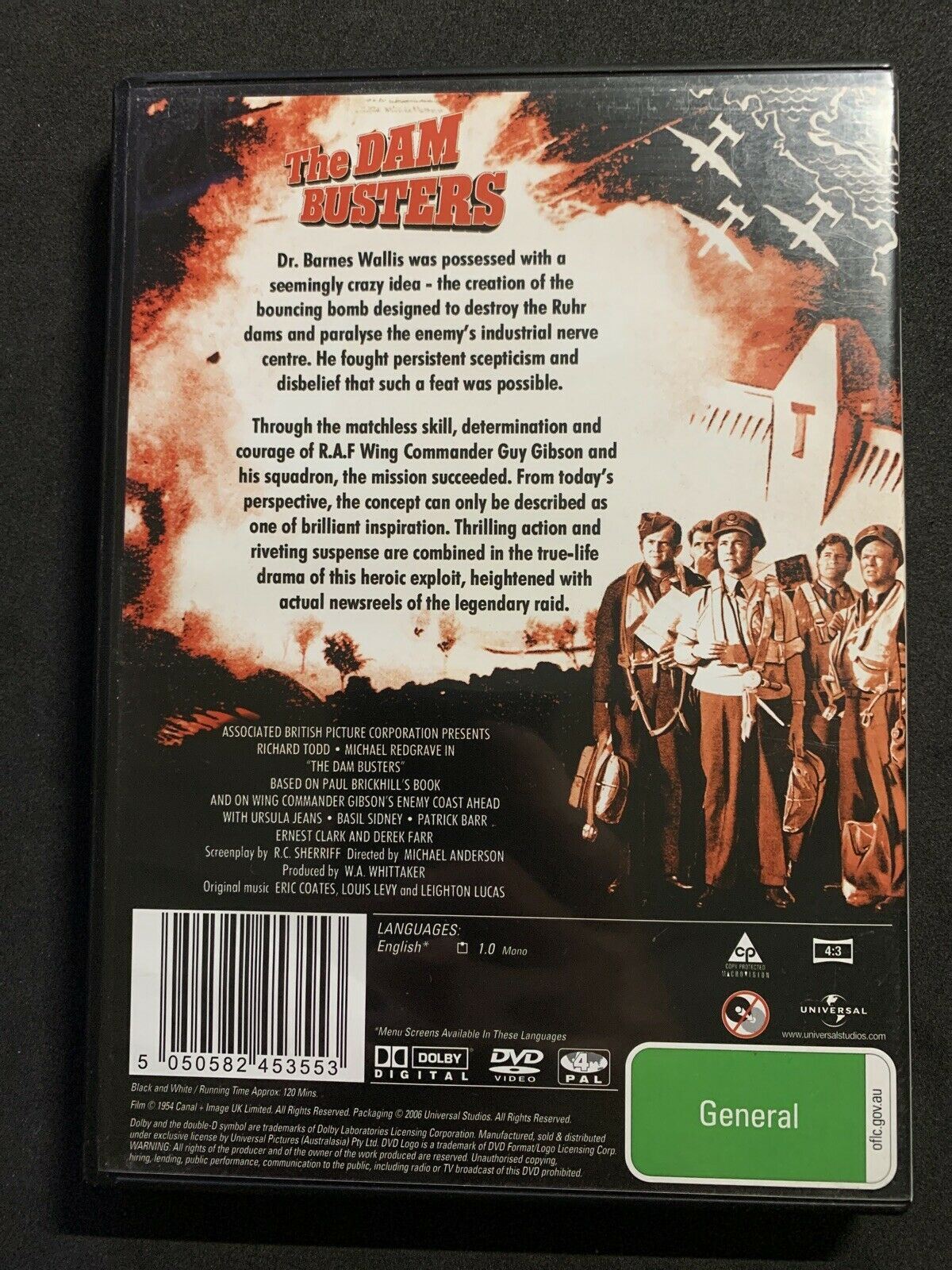 The Dam Busters (DVD, 1955) Richard Todd, Michael Redgrave. Region 4