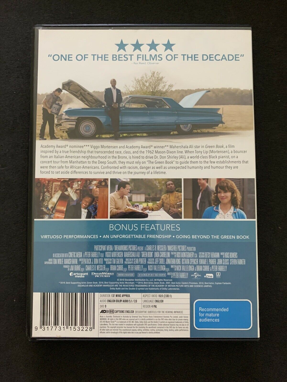 Green Book (DVD, 2018) Viggo Mortensen, Mahershala Ali - Region 4
