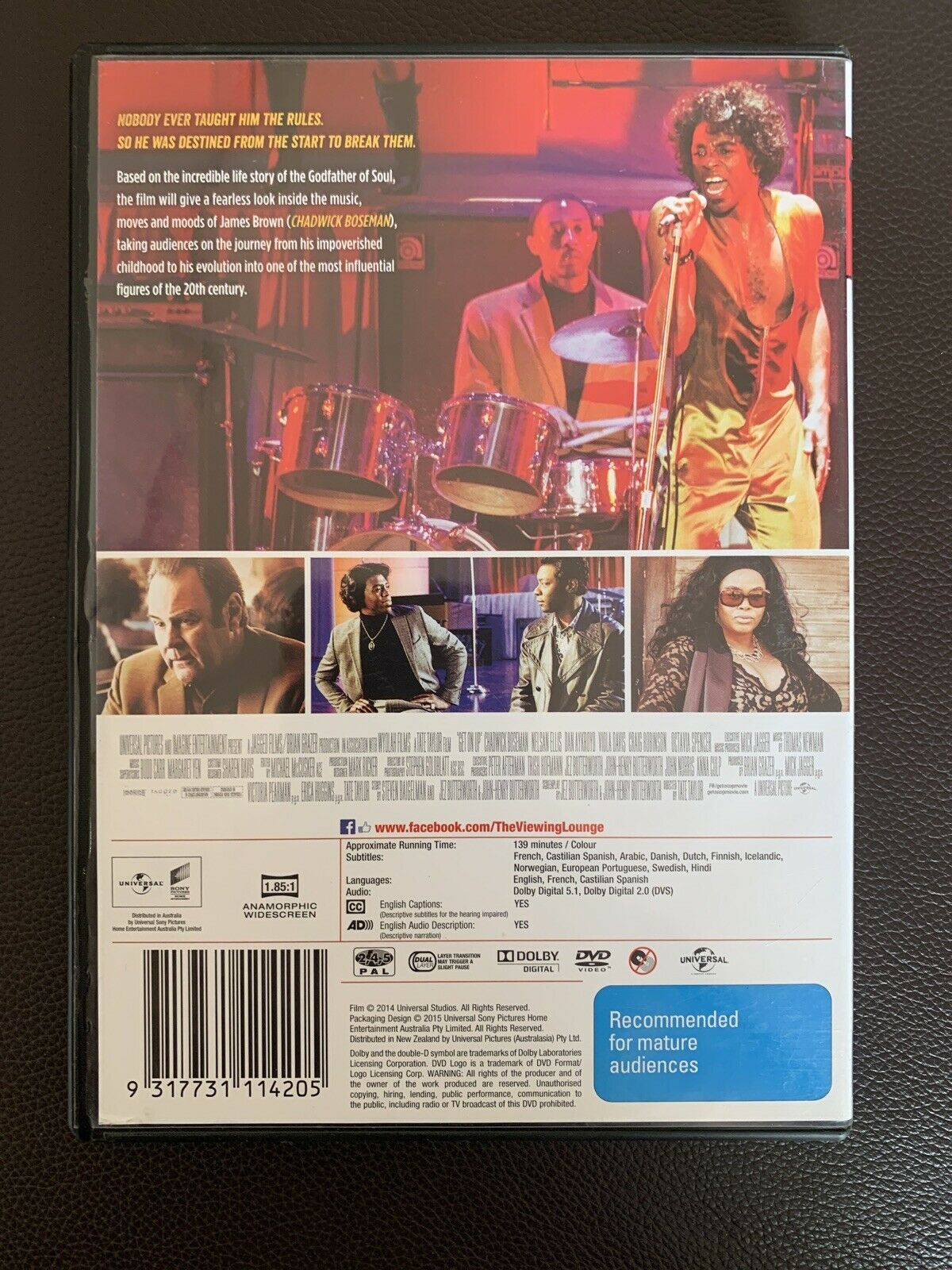 Get On Up - James Brown Story (DVD, 2014) Chadwick Boseman, Dan Aykroyd Region 4