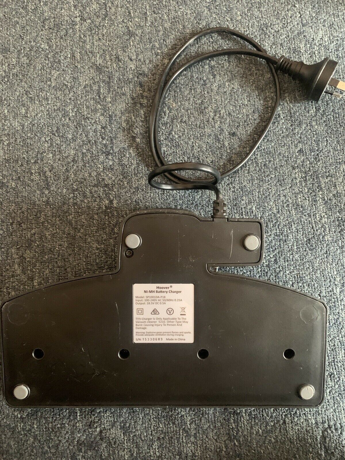 Genuine Hoover Ni-Mh Battery Charger SP1001DA-P18 18.5V 0.25mA for Hoover Vacuum