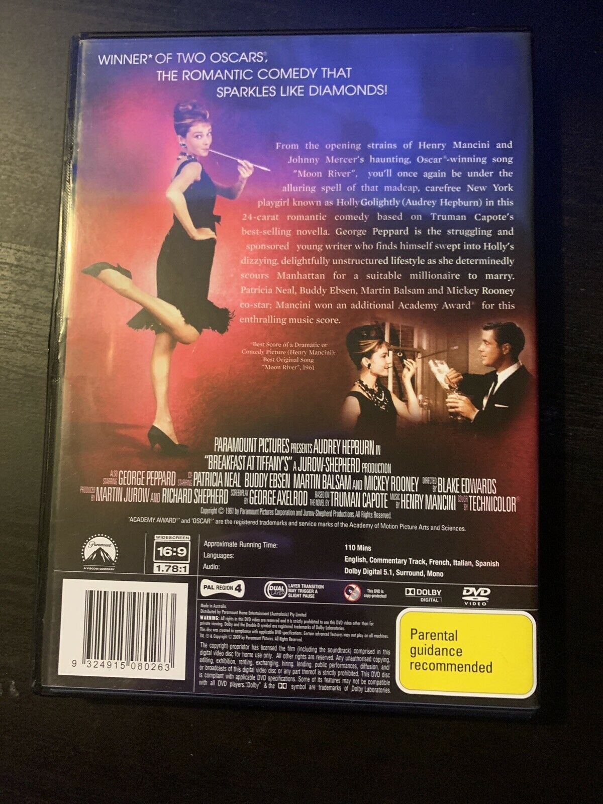 Breakfast At Tiffany's - 80 Years Of Audrey (DVD, 1961) Audrey Hepburn. Region 4