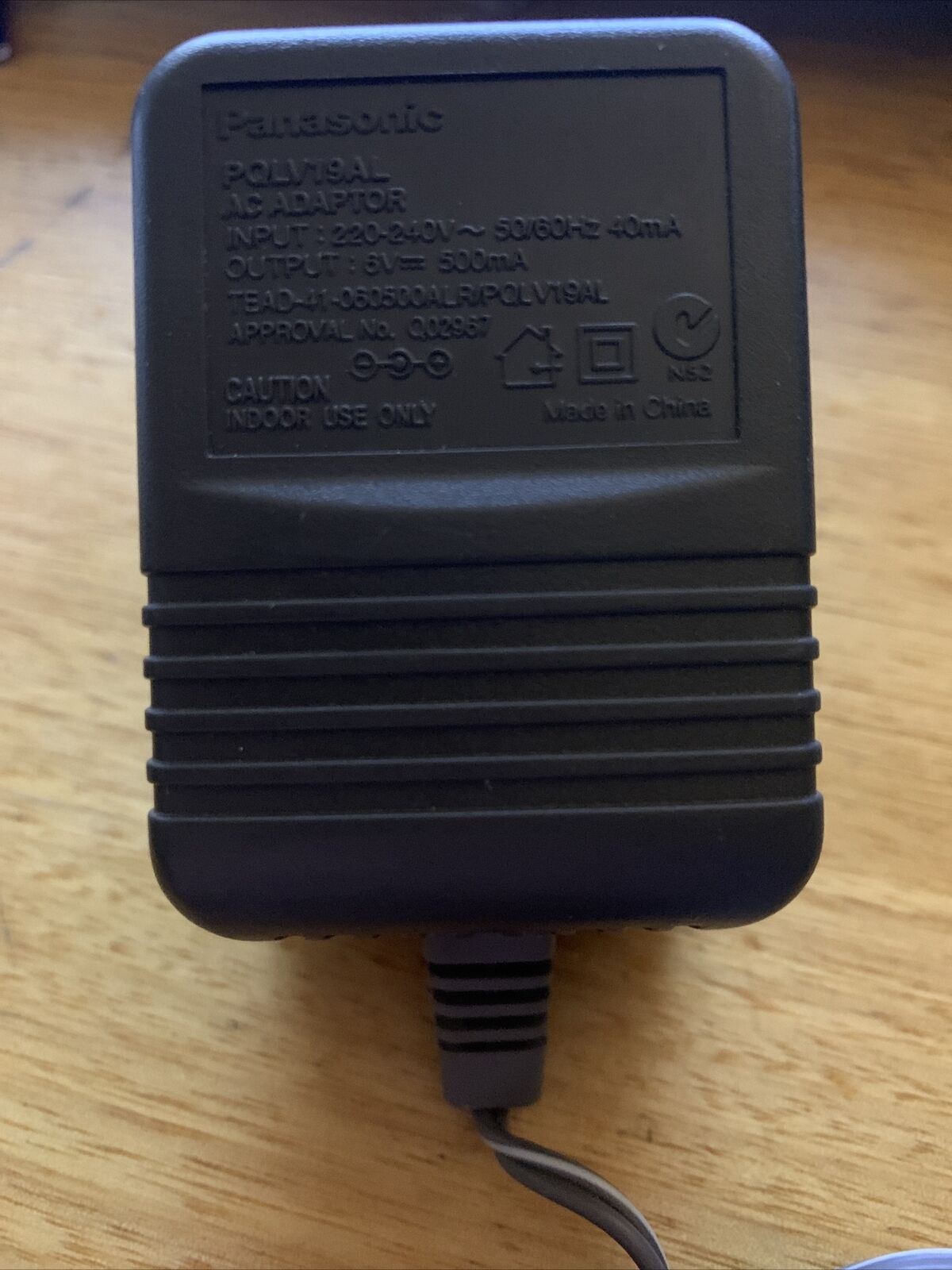 Genuine Panasonic PQLV19AL AC Adaptor 6v 500mA Power Supply