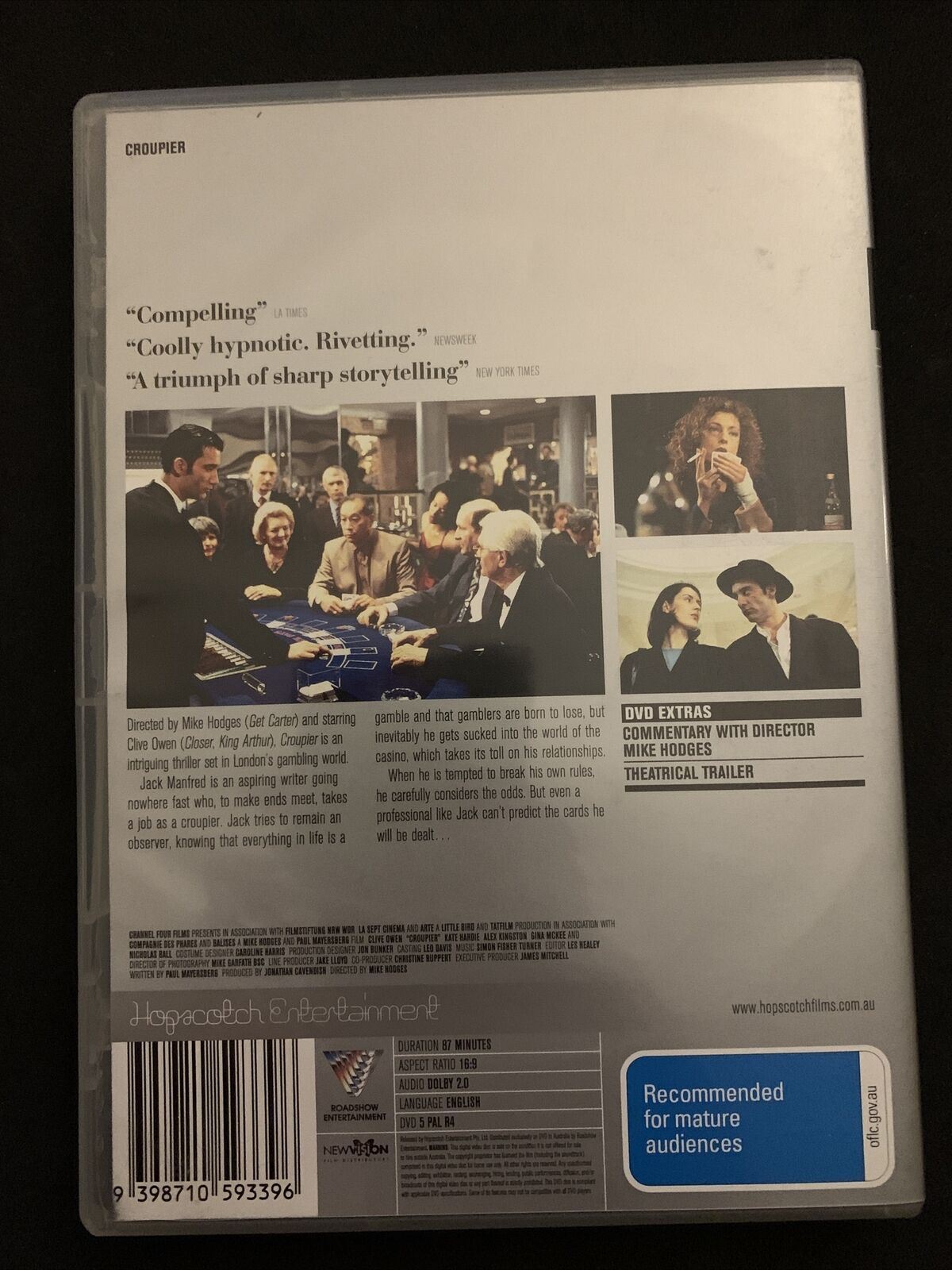 Croupier (DVD, 1998) Clive Owen, Kate Hardie. Region 4