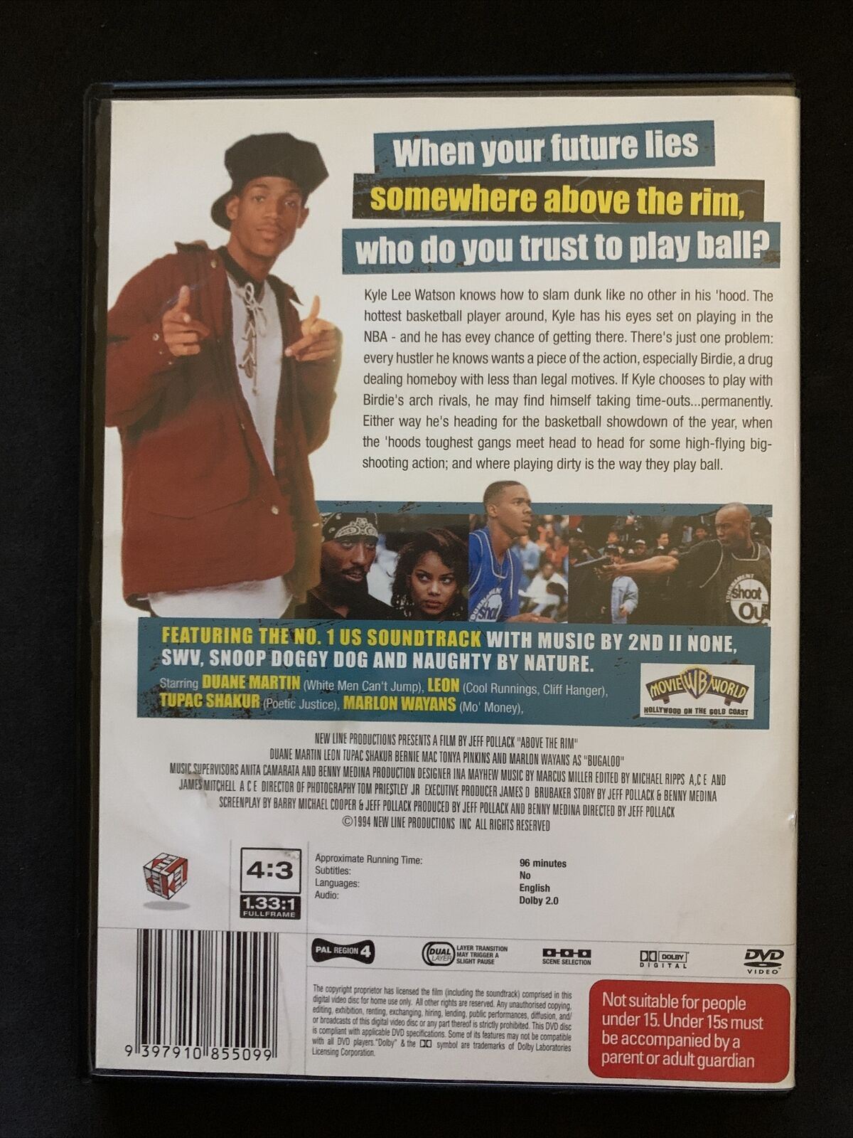 Above the Rim (DVD, 1994) Duane Martin, Tupac Shakur, Leon - Region 4