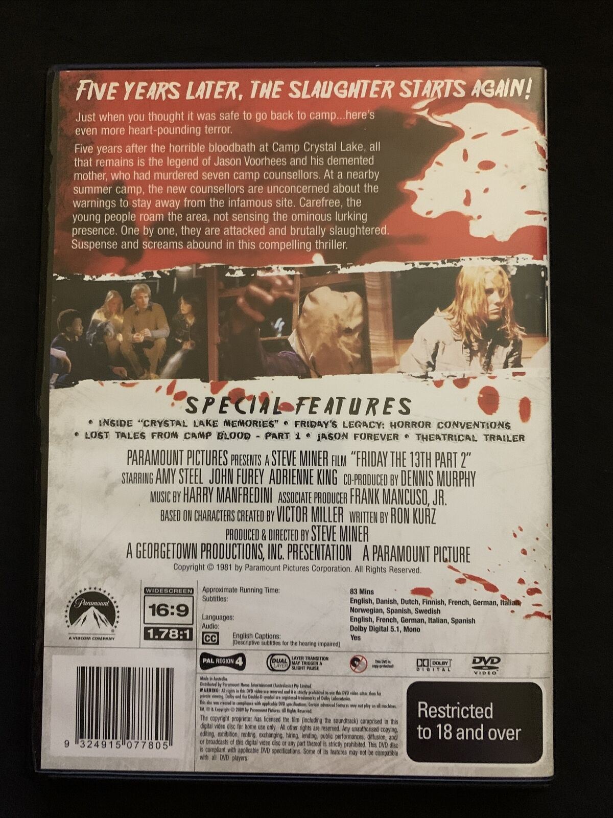 Friday The 13th - Part 2 - Special Edition (DVD, 2009) Region 4