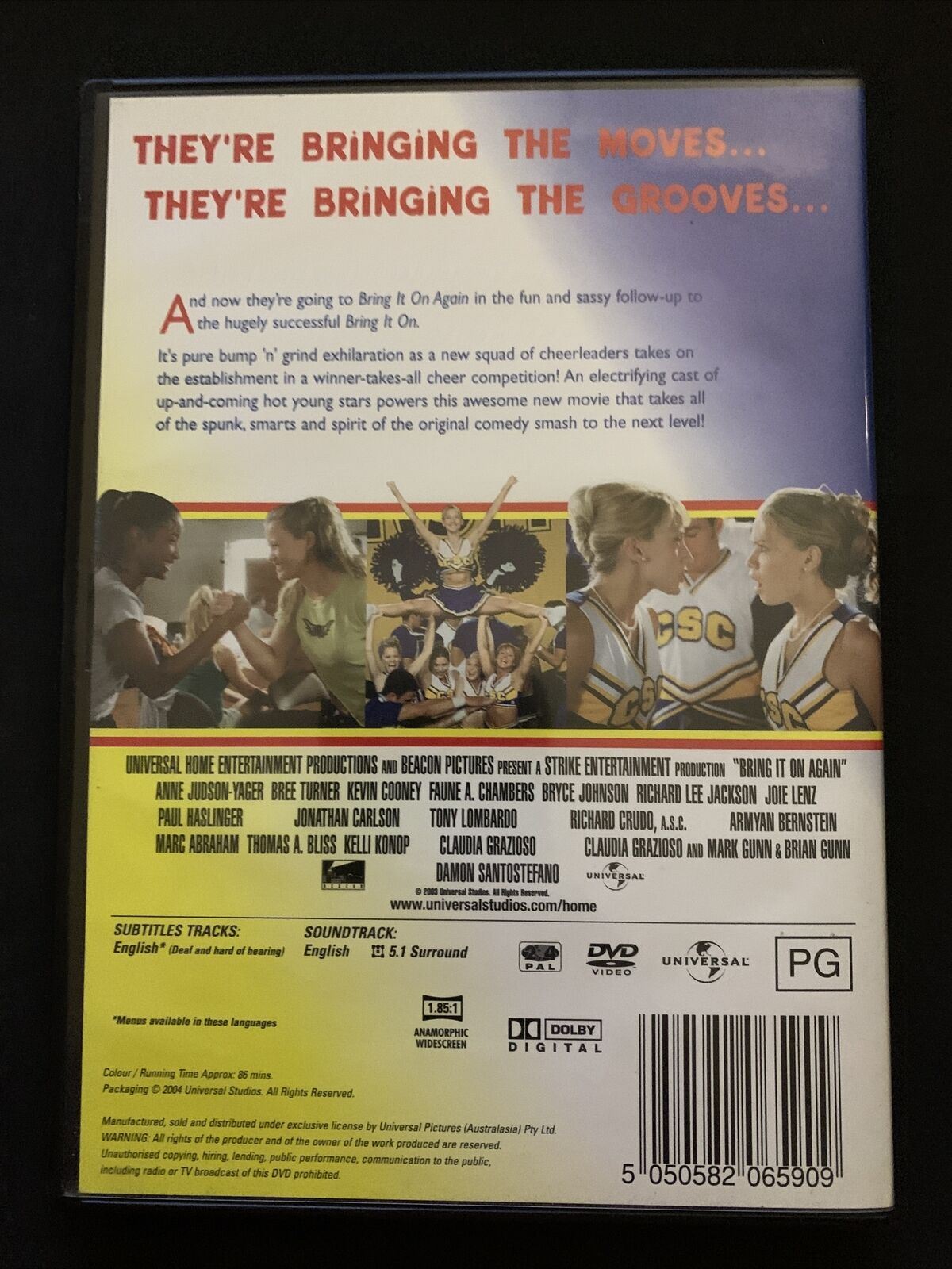 4x Bring it On DVD's: The Original Plus 3 Sequels. Region 4