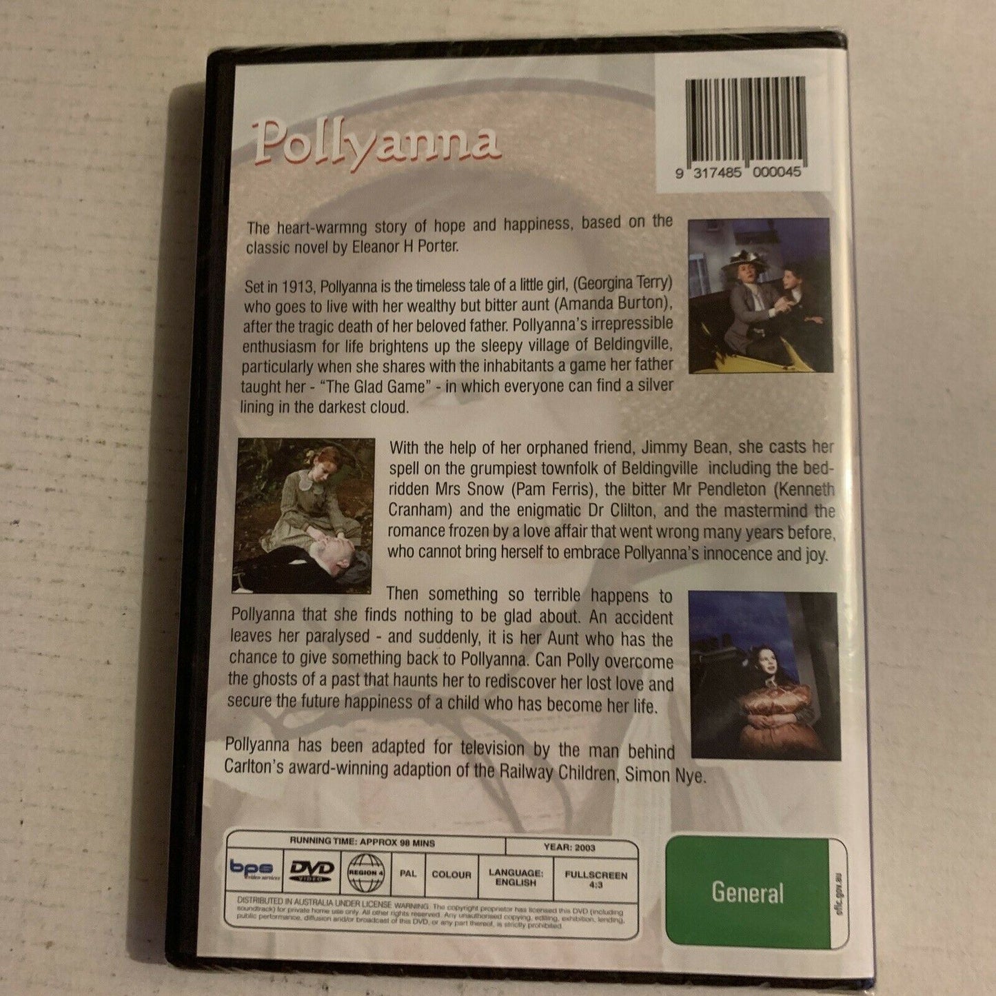 *New Sealed* Pollyanna (DVD, 2003) Amanda Burton, Georgina Terry. Region 4