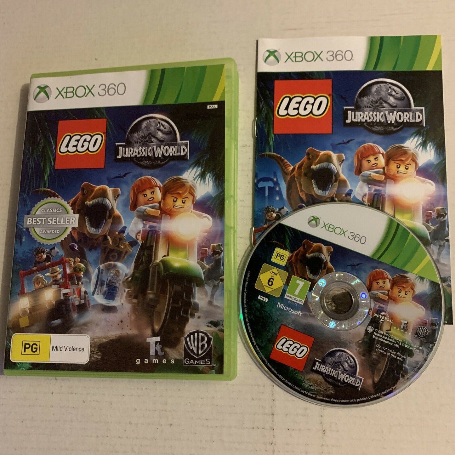 Lego Jurassic World - Xbox 360 PAL Complete With Manual
