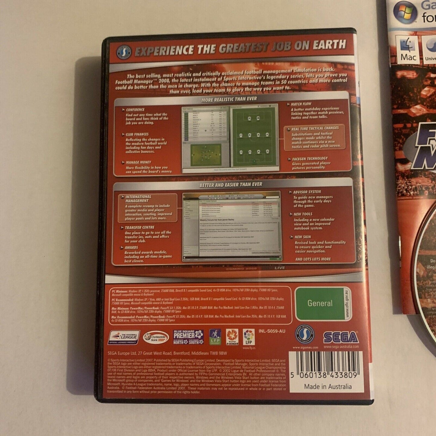 Football Manager 2008 for Windows/Mac CDROM SEGA