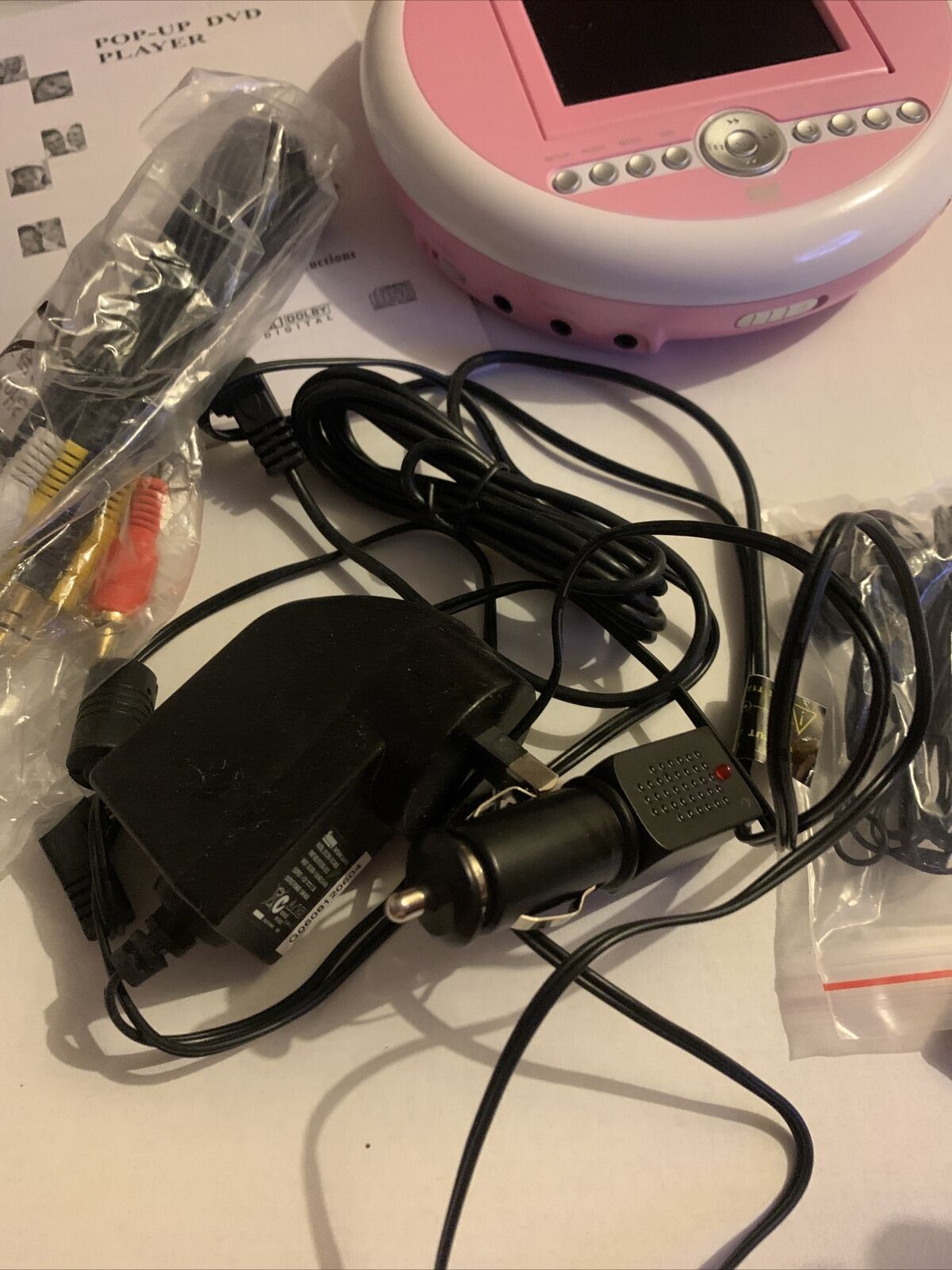 Next Base 3.5 Pop-up Portable DVD/CD MP3 Player With Car Charger And Headphones