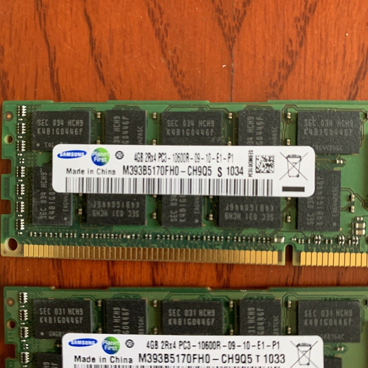 3x SAMSUNG 4GB PC3-10600R 1333MHZ ECC SERVER RAM