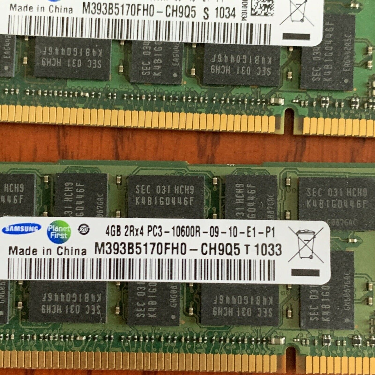 3x SAMSUNG 4GB PC3-10600R 1333MHZ ECC SERVER RAM