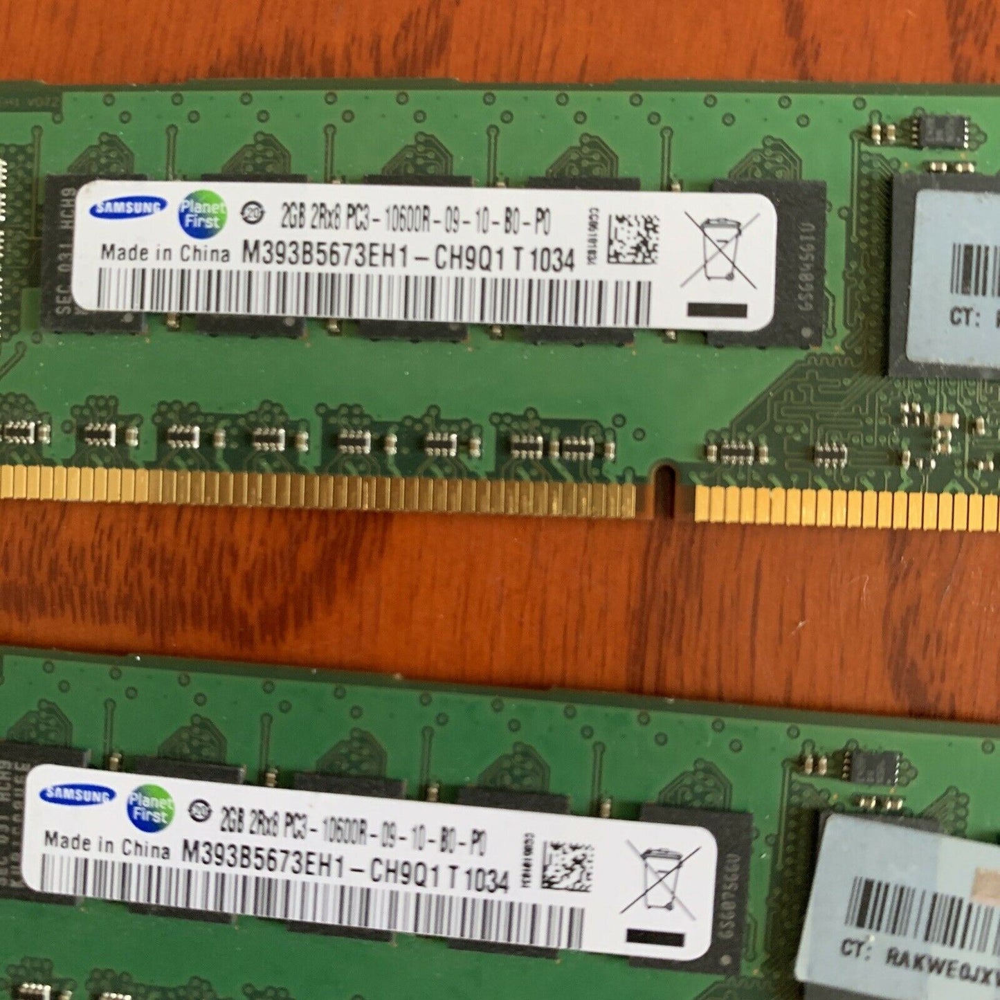 6x Samsung 2GB M393B5673EH1-CH9 PC3-10600R 1333MHz DDR3 ECC Server Memory DIMM