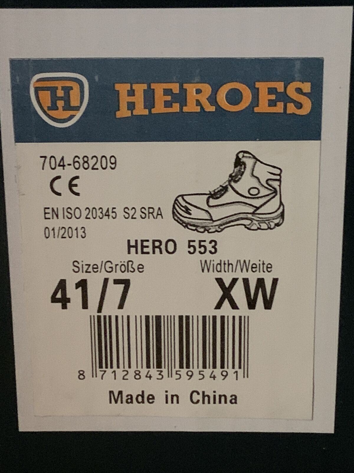 Bata Industrials Heroes 553 Work Boots Boa Lacing System, Steel Toe 7UK 8US