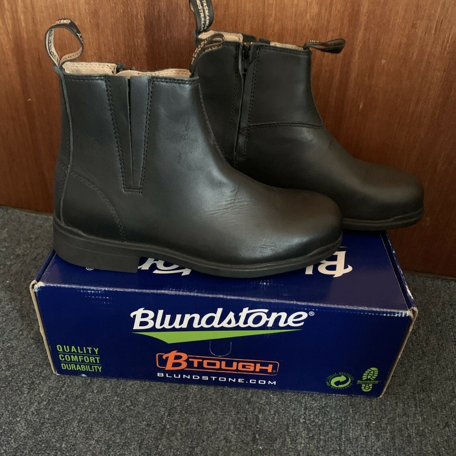 Blundstone 783 Black Full Grain Leather Zip Sided Steel Toe Size