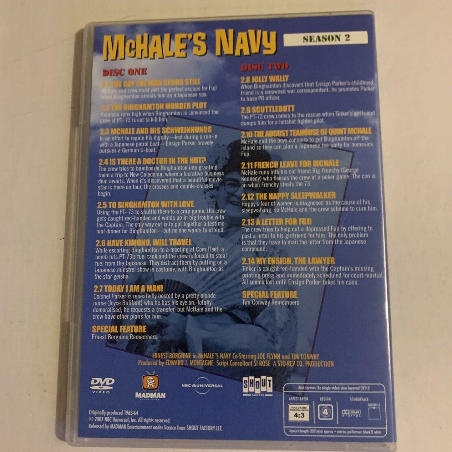 McHale's Navy : Season 2 (DVD, 2007, 5-Disc Set) Ernest Borgnine, Joe Flynn