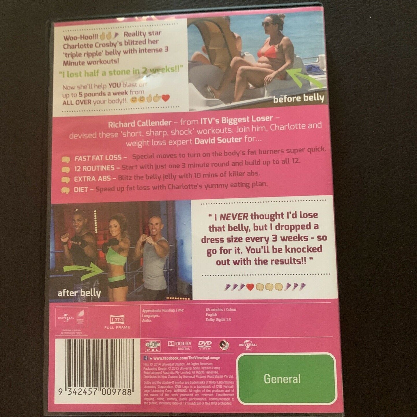 Charlotte's 3 Minute Bum Blitz (DVD, 2014) Region 4,2,5