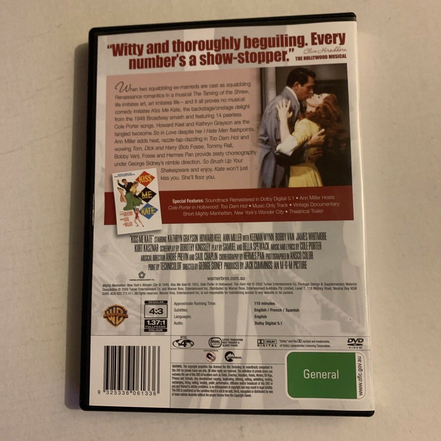 Kiss Me Kate (DVD, 1949) Kathryn Grayson, Howard Keel