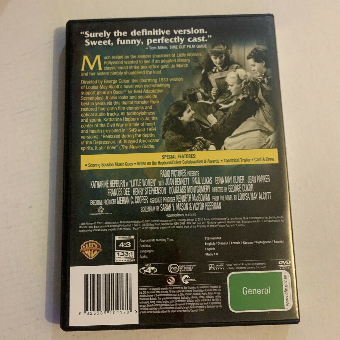 Little Women (DVD, 1933) Katharine Hepburn, Joan Bennett. Region 4,1