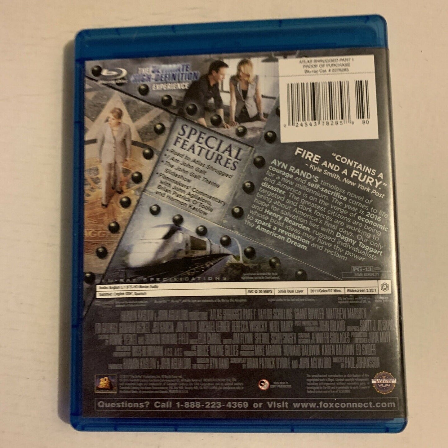 Atlas Shrugged - Part One (Bluray, 2011) Ayn Rand Movie. Region A