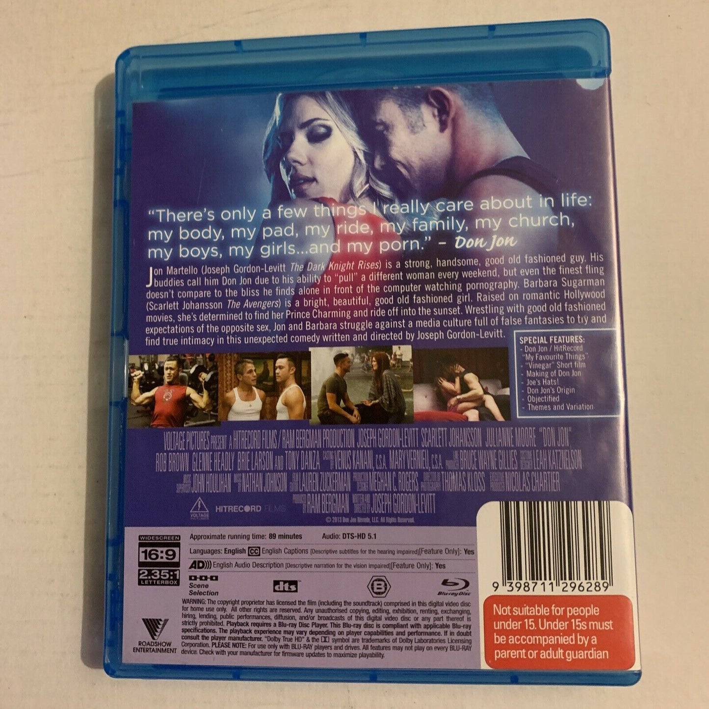 Don Jon (Bluray, 2013) Joseph Gordon-Levitt, Scarlett Johansson. Region B