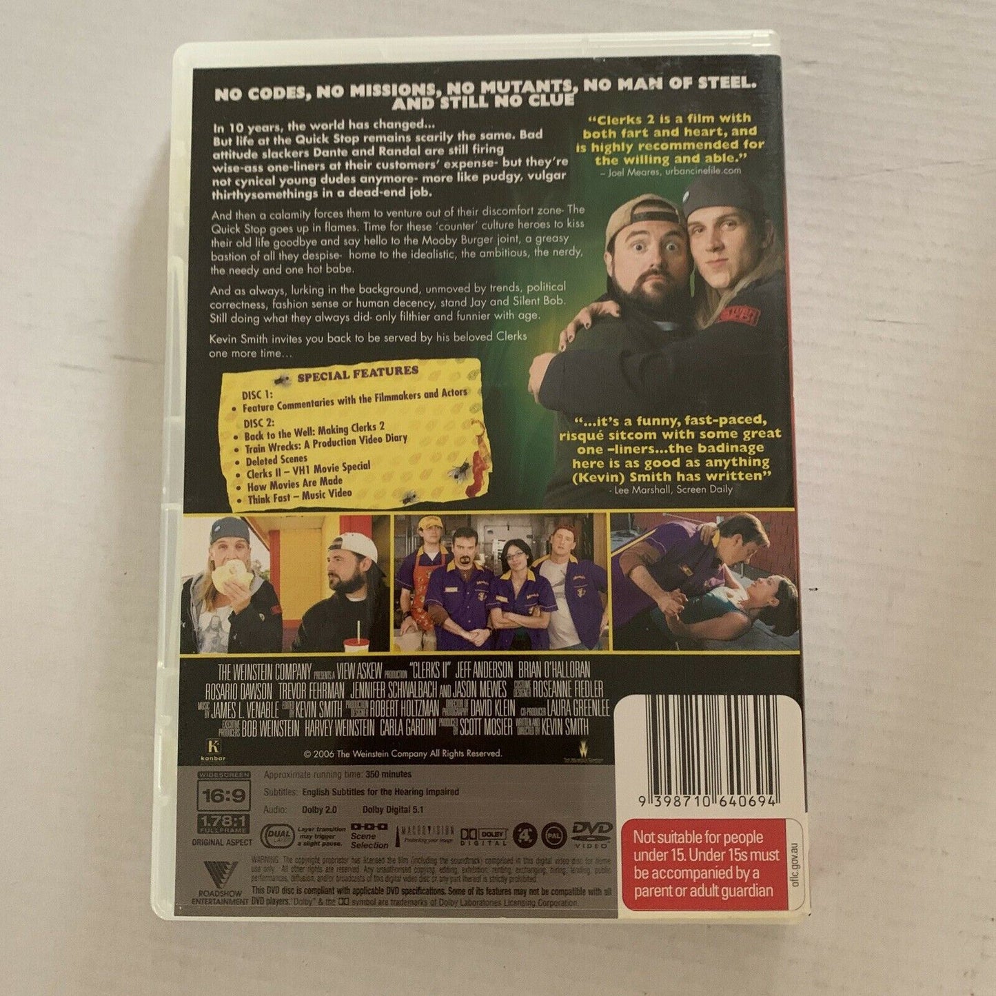 Clerks 2 (DVD, 2006) Kevin Smith, Jeff Anderson. Region 4