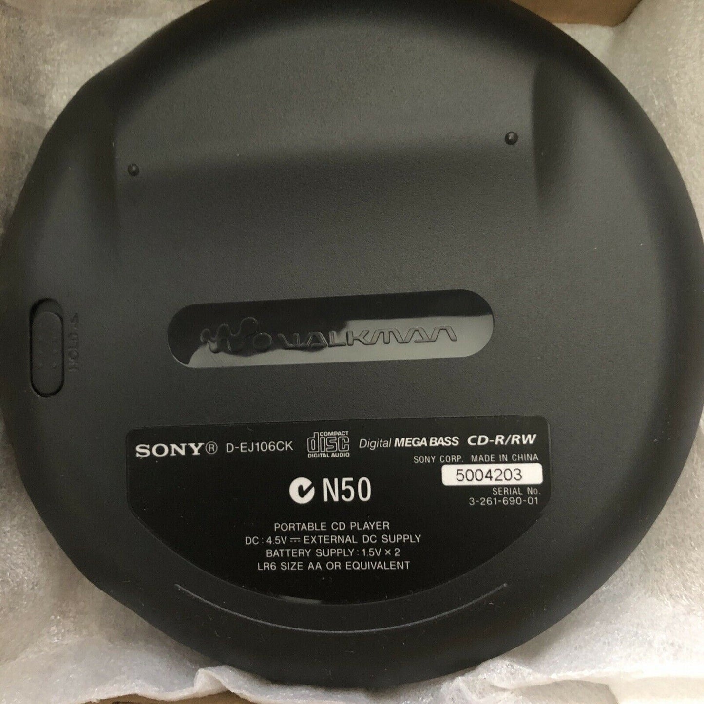 Sony CD Walkman D-EJ106CK Portable Discman Player G-Shock Protection, Mega Bass
