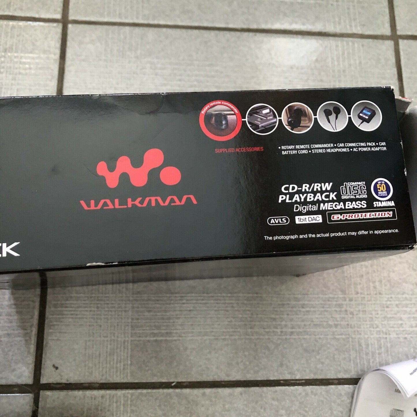 Sony CD Walkman D-EJ106CK Portable Discman Player G-Shock Protection, Mega Bass