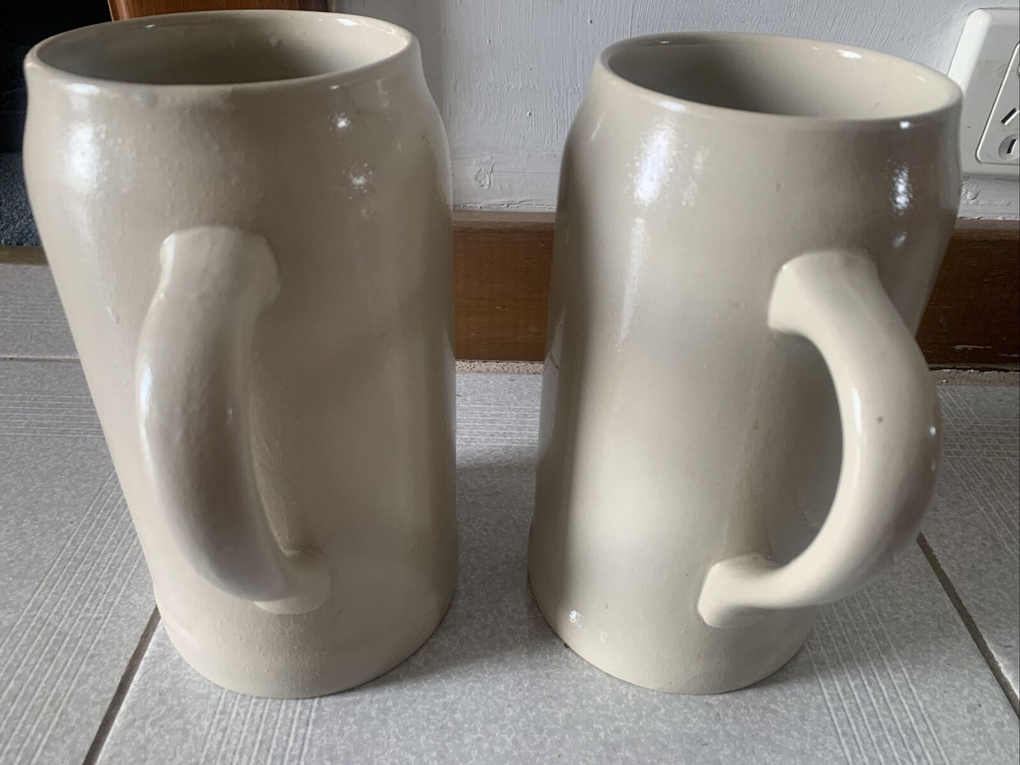 2x Vintage HB Hofbrauhaus 1L Beer Stein Mug 7.25" Tall HB