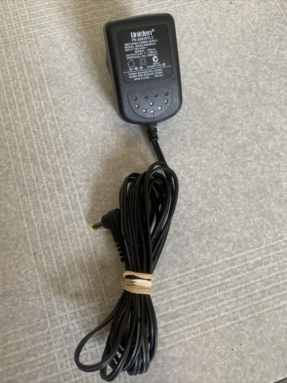 Genuine Uniden PS-S0635YL3 Switching Power Supply 6v 350mA AC Adapter