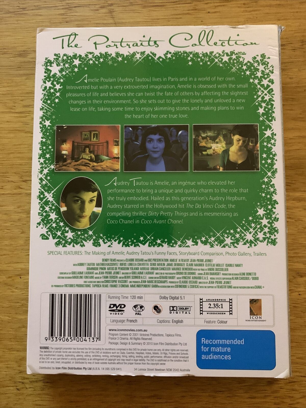 Amelie (DVD, 2001) Audrey Tautou, Mathieu Kassovitz, Rufus. Region 4&2