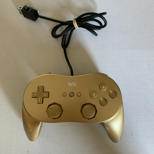 GENUINE Gold Nintendo Wii Classic Pro Limited Edition Controller RVL-005 (-02)