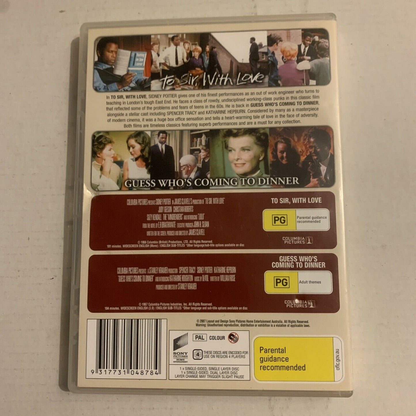 Sidney Poitier: Guess Who's Coming To Dinner / To Sir, With Love (DVD, 1967)