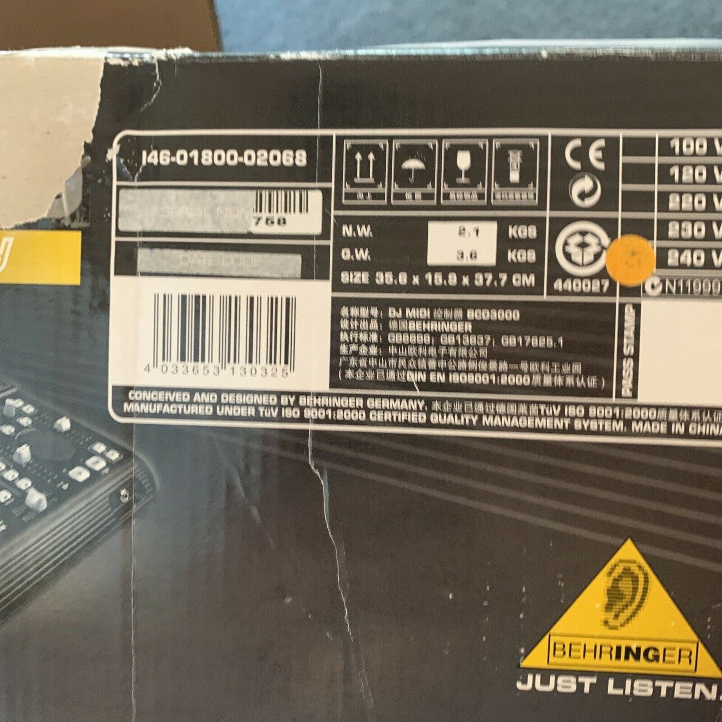 Behringer BCD3000 B-Control Deejay DJ Machine