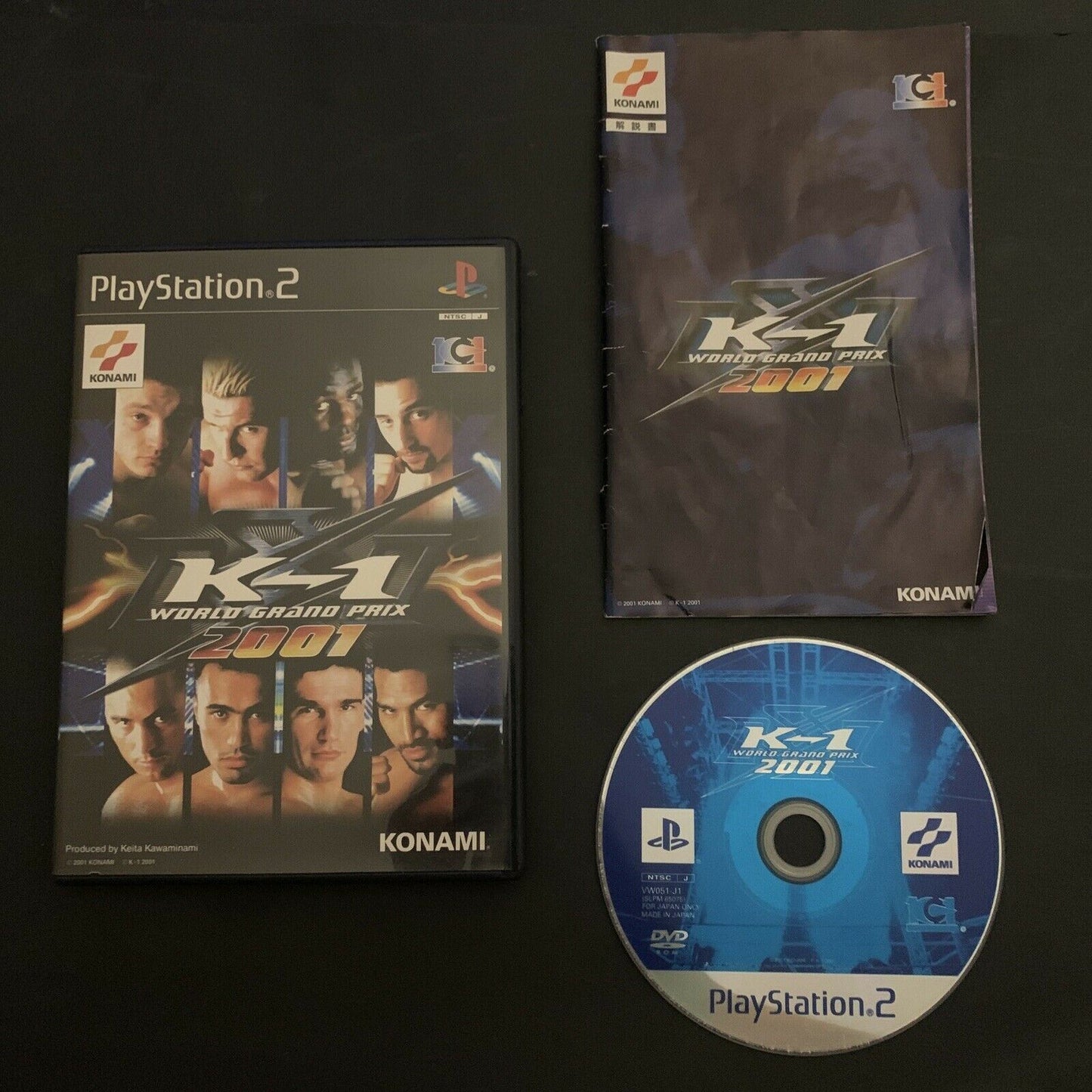 K-1 World Grand Prix 2001 - PS2 NTSC-J Japan MMA Fighting Game w Manual