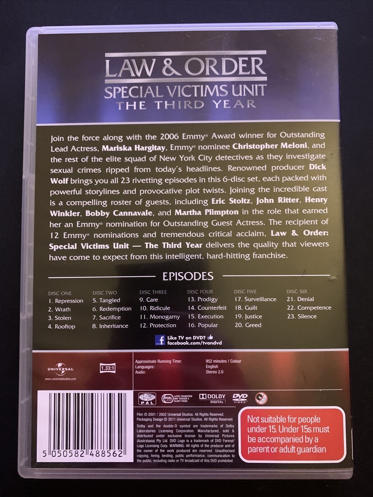 Law & Order - Special Victims Unit : Season 3 (DVD) Region 4,2,5