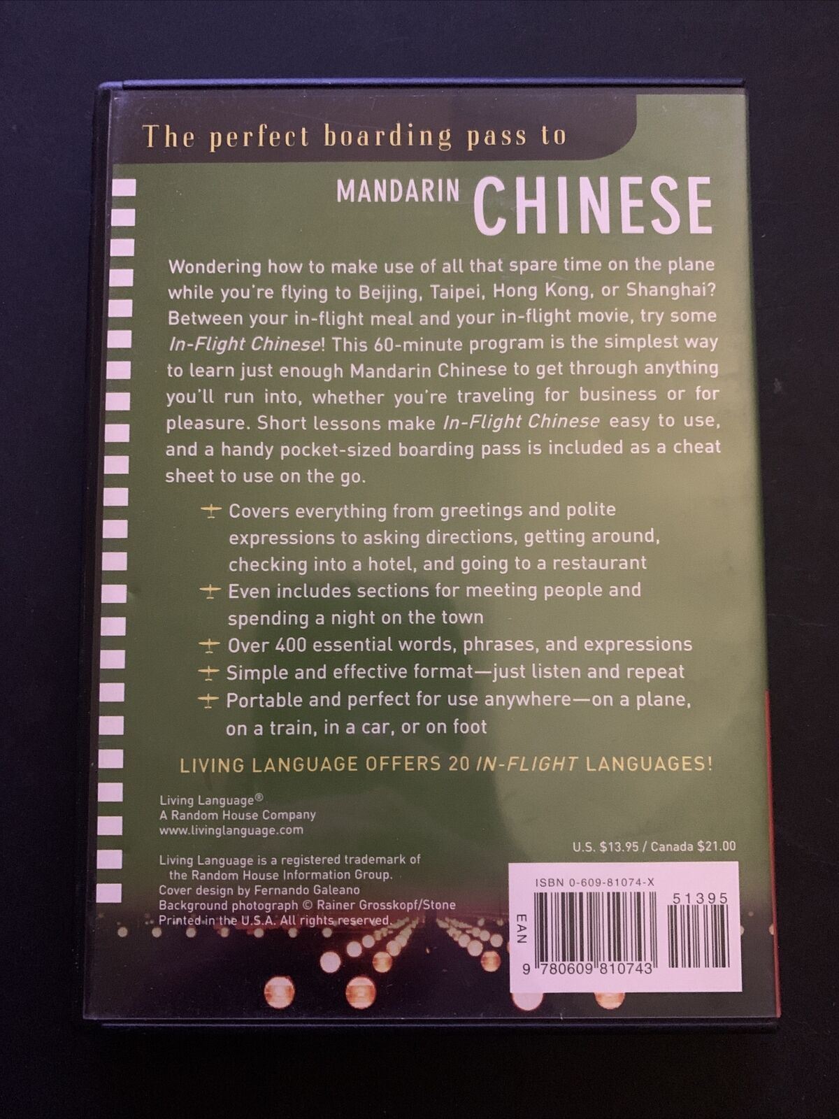 In-Flight Mandarin Chinese - Learn Before You Land CD Audio