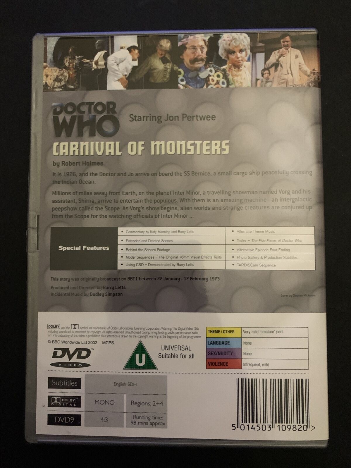 Doctor Who: Carnival of Monsters (DVD, 1973) Jon Pertwee. Region 4&2