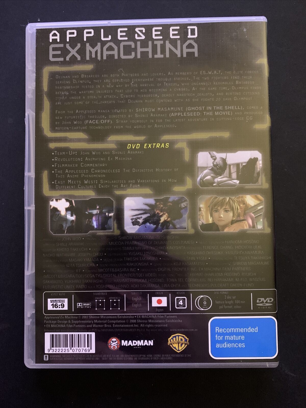Appleseed Ex Machina (DVD, 2008, 2-Disc Set) Anime. Region 4