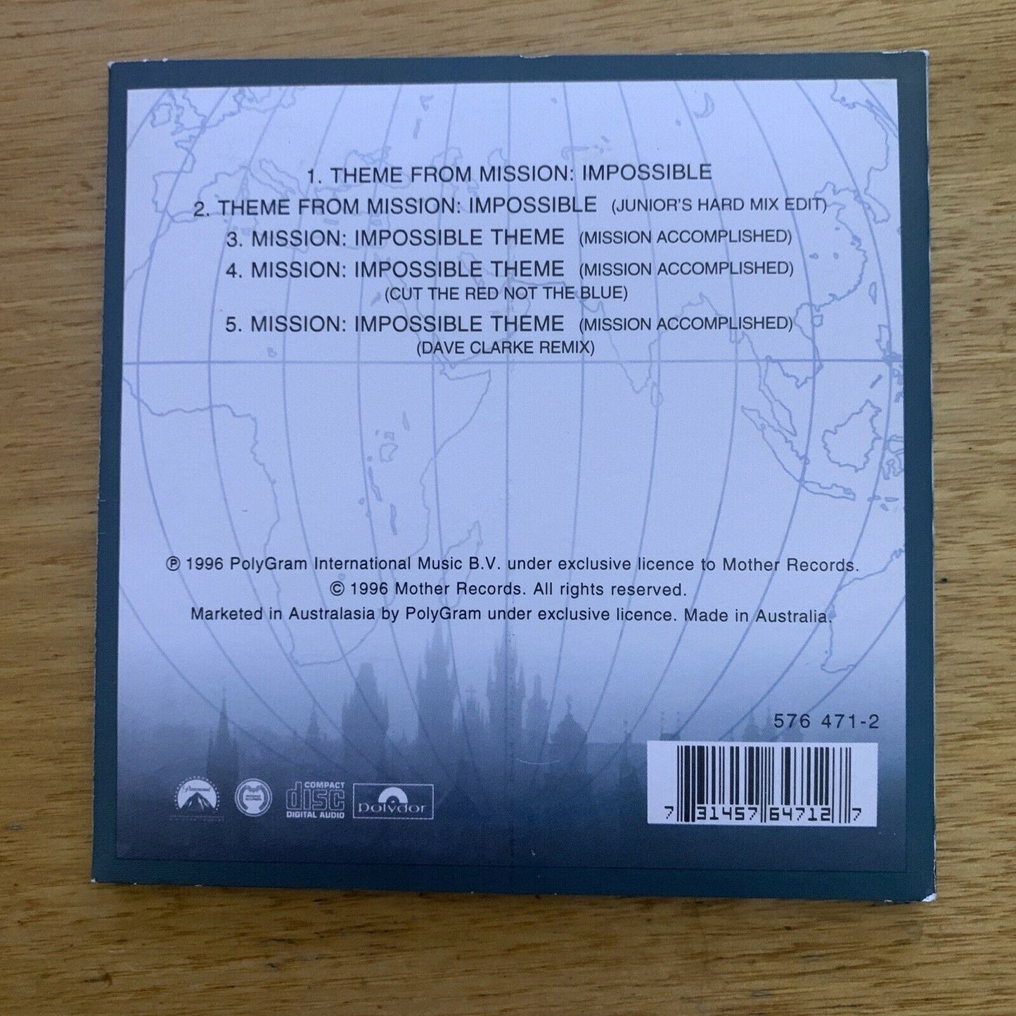 Theme from Mission: Impossible by Adam Clayton/Larry Mullen Jr (CD, Single)