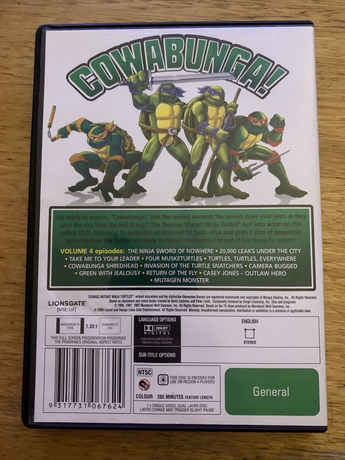 Teenage Mutant Ninja Turtles : Vol 4 (DVD, 1987) The Original TV Series. Region4