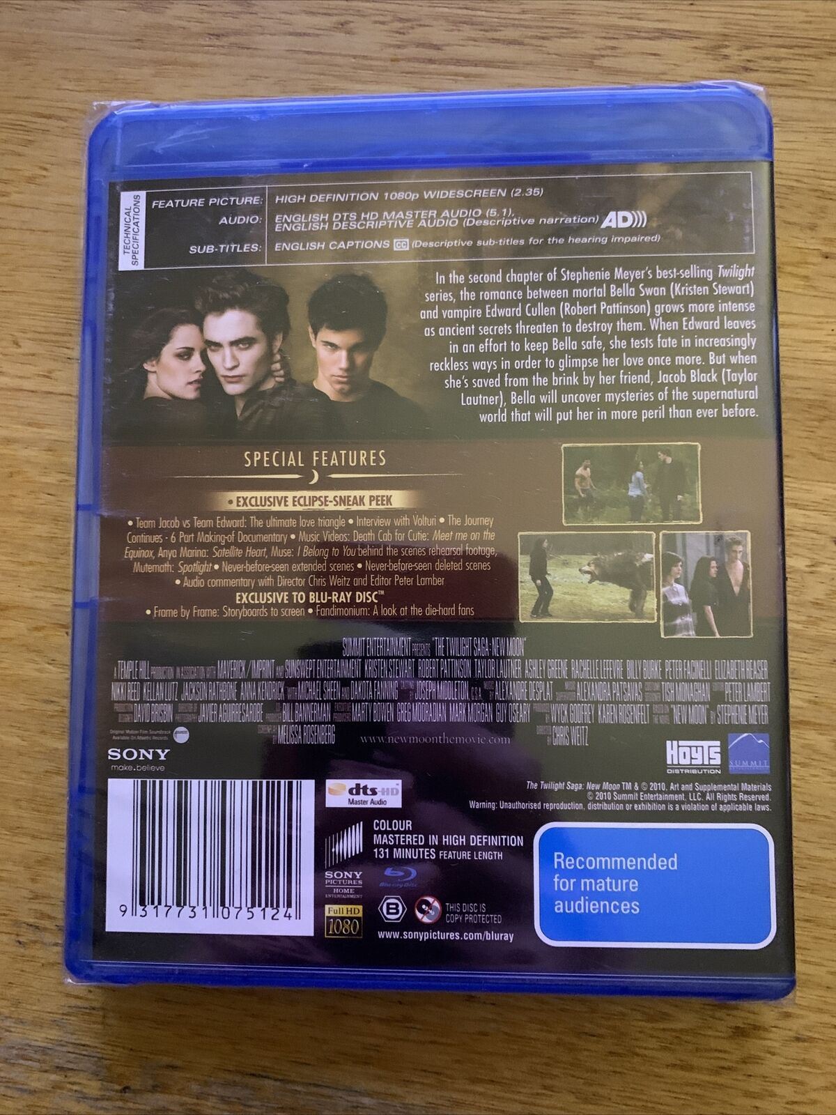 *New Sealed* The Twilight Saga - New Moon (Blu-ray, 2010) Region B