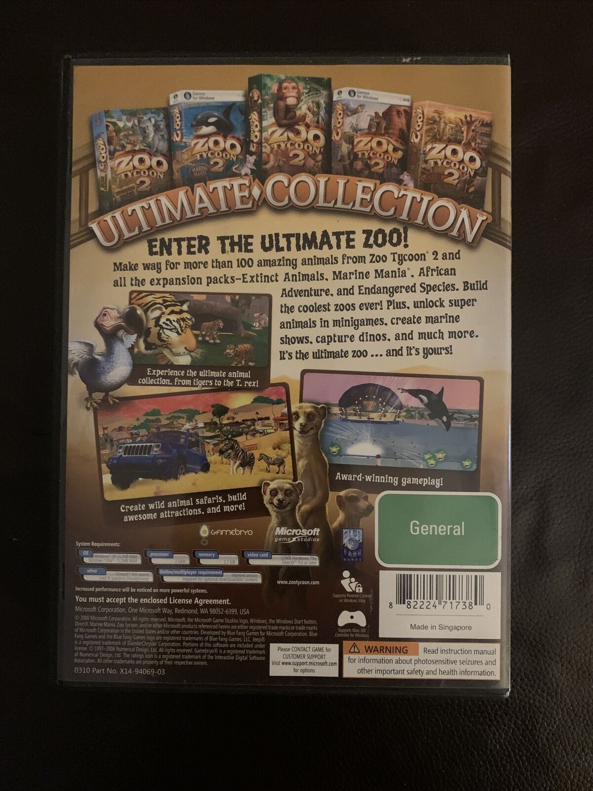 Zoo Tycoon 2 Ultimate Collection All Expansions - PC Windows Game