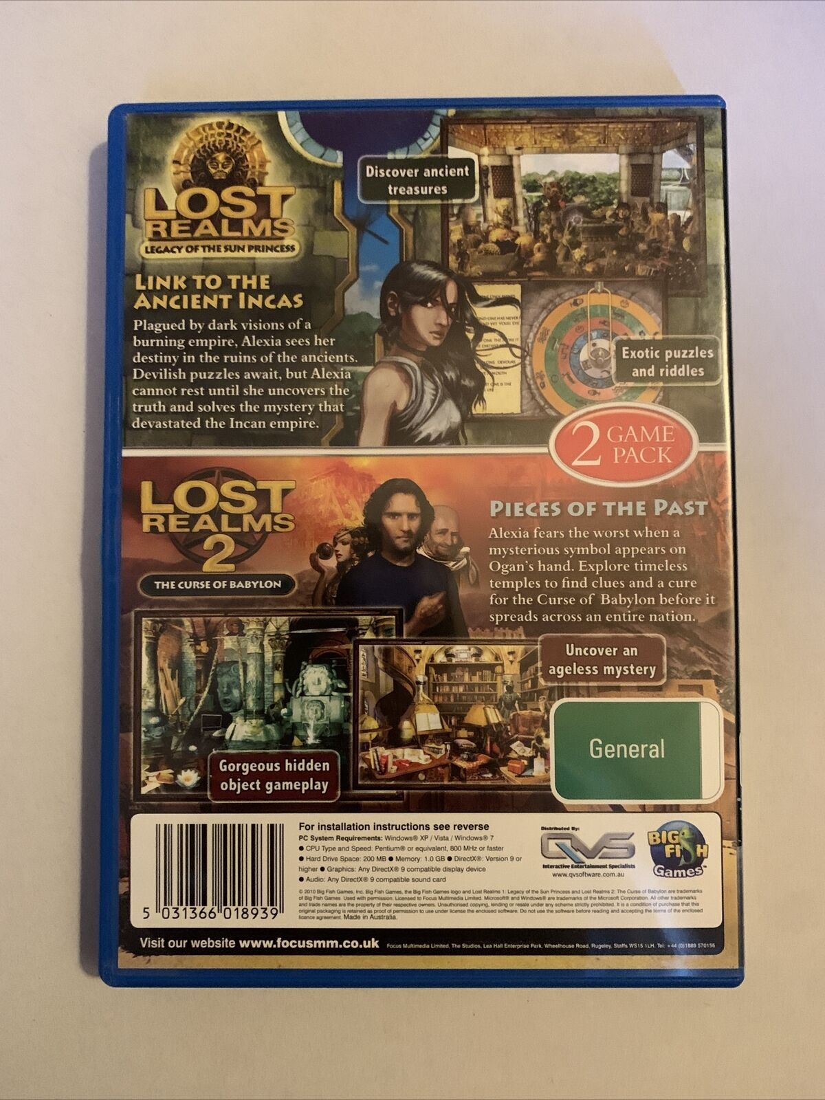 Lost Realms 1 & 2 - PC Windows Hidden Object Game