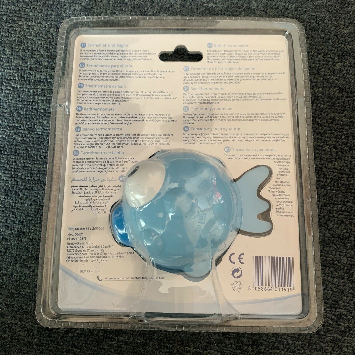 CHICCO Bath Thermometer: Fish - Blue